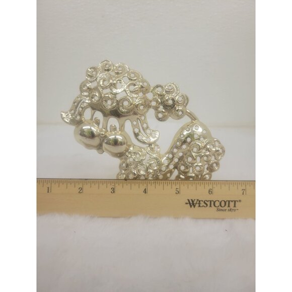 Vintage Silver Toned Poodle Earring Holder Tree - Picture 7 of 7